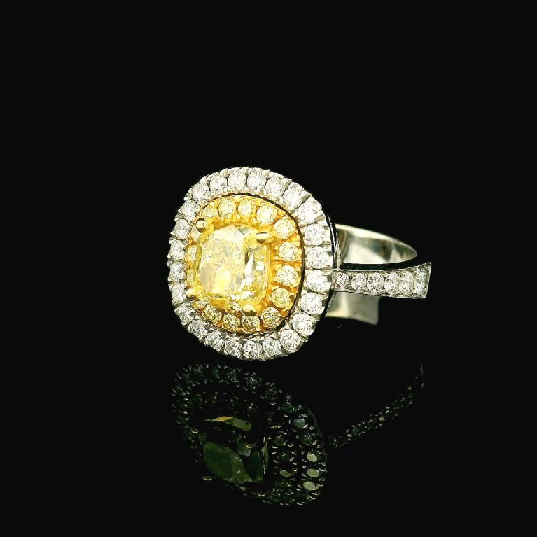 Elegant Yellow Diamond Ring